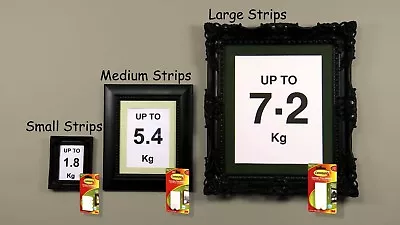 4-64 Stripes Of 3M Command Picture Hanging Strips SMALL MEDIUM LARGE - Bulk Buy • $18.49