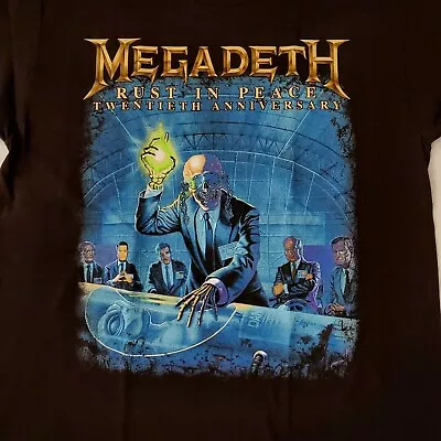 FREE SAME DAY SHIPPING New Classic MEGADETH RUST IN PEACE 20 Years Shirt LARGE • $17.99