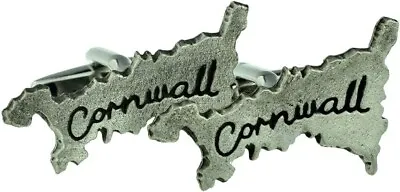 Cornwall Cornish Map English Pewter Cufflinks Presented In A Box   XDHCL1218 • £14.49