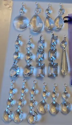 15 VGC Mixed Vintage Chandelier Glass Drop Prism Spares Xmas Decorations Craft X • £12.99