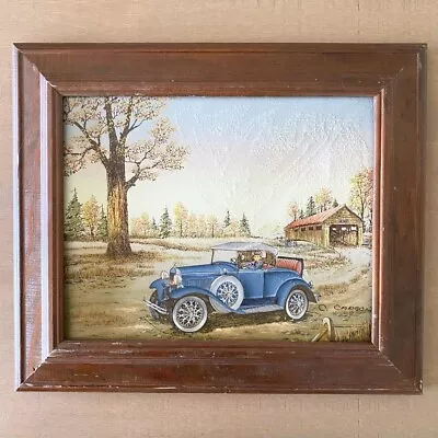 Vintage Signed C. Carson Serigraph Painting On Canvas-Wood Framed • $50