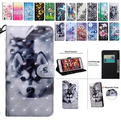 $17.99 • Buy For Samsung Galaxy Phones Card Slots Patterned Magnetic Flip Stand Cover Case 