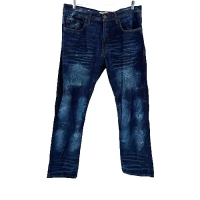 Evolution In Design Whispering Baggy Streetwear Y2K Jeans Men's 38 X 32 Blue • $24.99