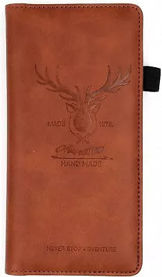 Menesia Checkbook Cover For Men & Women RFID Leather Check Book Brown Deer  • $14.94