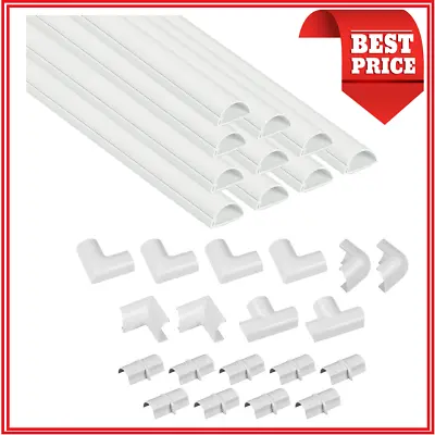 D-Line Mini Trunking Kit 4 Meter Self Adhesive Wire Hider Cable Management White • £16.49