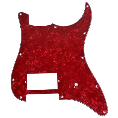 Guitar Pickguard Single Humbucker For Fender Strat Replacement Red Pearl 3 Ply • $25.49