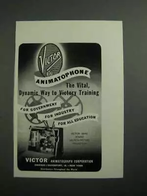 1942 Victor 16mm Sound Motion Picture Projector Ad - Animatophone • $19.99
