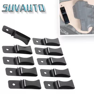 Upgraded 10Pcs Metal Spring Belt Holster Sheath Clip For Kydex Stable Black • $8.99