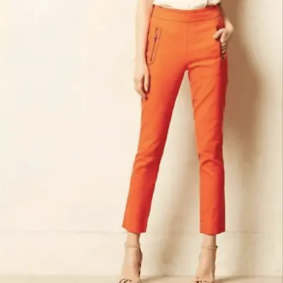 NWT Cartonnier Charlie Slim Ankle Pants Zipper Pocket Orange Women's 2 • $35