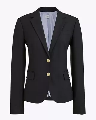 J. CREW Navy Blue Wool ORIGINAL SCHOOLBOY BLAZER Gold Button Jacket 2 • $34.99