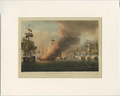 £120.87 • Buy Antique Print Of The Battle Of Trafalgar