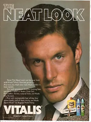 1985 Vitalis Men's Haircare Vintage Magazine Ad  Sexy Guy 'The Neat Look' • $7.99