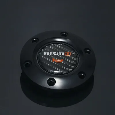 JDM Nismo Carbon Fiber Sport Steering Wheel Horn Button+Black Aluminum Edge • $21.99