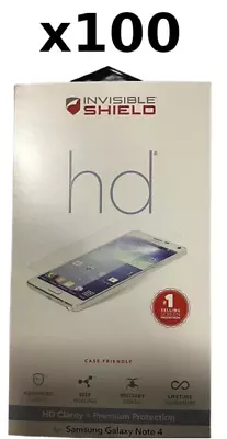 100 LOT Zagg Invisible Shield HD Samsung GALAXY NOTE IV 4 Screen Protector N910 • $113.95