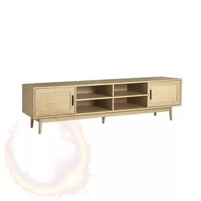 Artiss TV Cabinet Entertainment Unit Storage Cabinets Rattan Wooden 180CM • $169.60