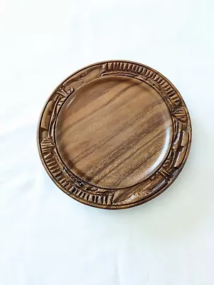 New Vintage Hawaiian Monkey Pod Wooden Plate 7-3/4  • $8