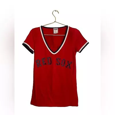 PINK Victoria's Secret- Medium Red Sox V-Neck Tee. Baseball With Fifth Ocean • $20.59