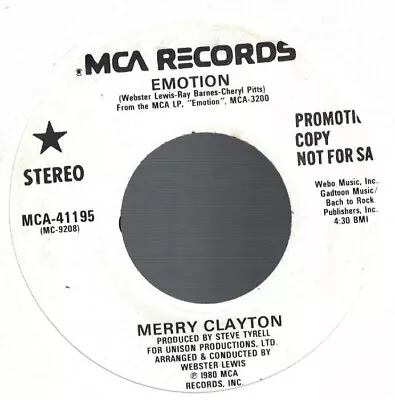 1973 Merry Clayton Emotion Same Mca Records Promo 45 Vg+ • $9.99