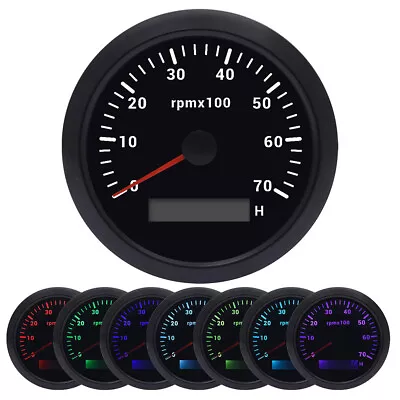 85mm Tachometer Gauge LCD Tacho Hour Meter 0-7000RPM For Car Boat Truck • $27.32