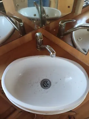 £80 • Buy Caravan Motorhome Boat Oval Bathroom Vanity Sink Bowl With Taps 