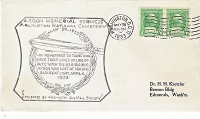 1933 USS Akron Memorial Service Arlington National Cemetery Washington D.C • $7.75