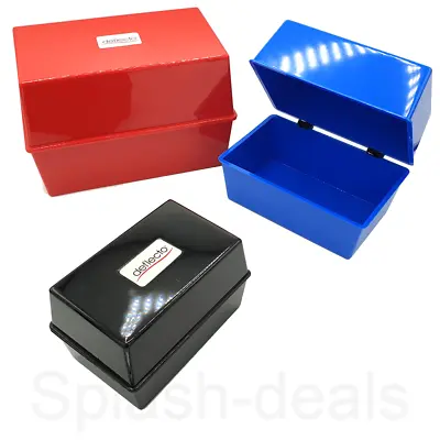 £6.29 • Buy Index Card Box Record Card Boxes Deflecto -  5X3 6X4 8X5 Sizes - Blue Red Black
