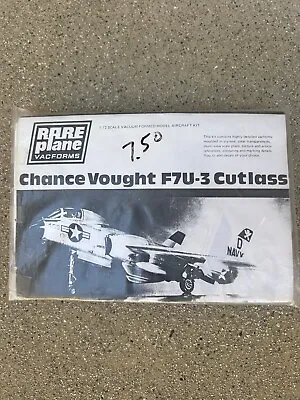 1/72 RAREplane Vacuform;  Chance Vought F7U-3 CUTLASS • $12.99