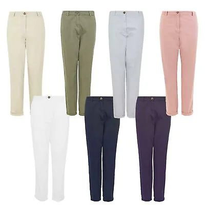 £14.89 • Buy Ex M&S Ladies Cotton Chinos Chino Trousers Tapered Ankle Grazer Marks & Spencer