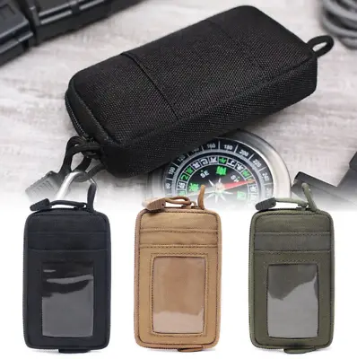 $18.99 • Buy Mens Durable EDC Tactical Mini Wallet Coin Purse Key Bag ID Card Holder Pouch US