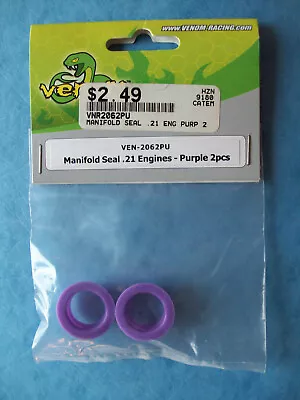 Genuine Venom 2062 Manifold Seal Purple (2) .21 Engine Ven-2062pu Nip • $12.32