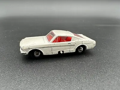 Matchbox Lesney #8 Ford Mustang No. 8 White W/Red Interior Matchbox 1-75 Series  • $13.50