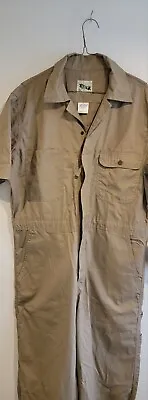 Vintage Key Mechanic Workwear Jumpsuit Coveralls Size MR Tan  Carpenter Medium  • $29.99