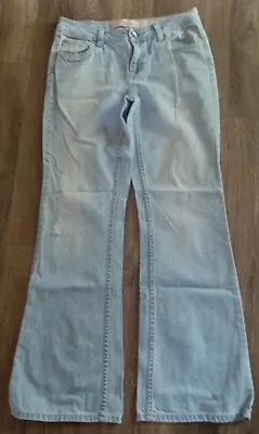 Justice Girls Super Hip Jeans Flare Leg Lightwash Denim Jeans 16R Distressed  • $17