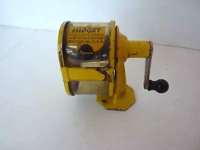 Vintage Apsco Midget Old School Classroom Pencil Sharpener. YELLOW  • $10.95