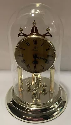 Vintage Elgin USA Glass Dome Brass Pendulum Quartz Anniversary Clock Works!  • $27.50