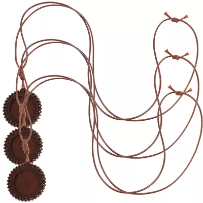 £4.67 • Buy  3pcs Wooden Pendant Bezels With Cord Wooden Bezel Blanks Trays Jewelry Making