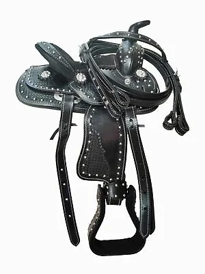 Youth Child Premium Leather Western Miniature Horse Tack Saddle Free Shipping. • $337.49