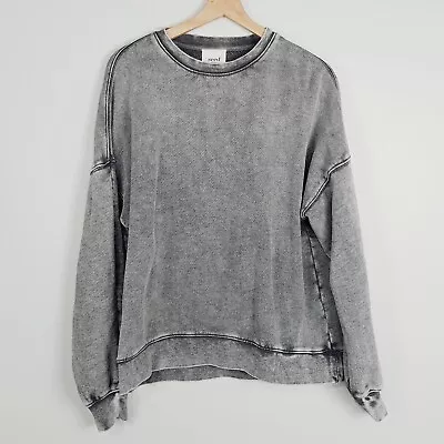 SEED HERITAGE Womens Size XS Or 8 Grey Acid Wash Oversized Terry Sweater Jumper • £34.09