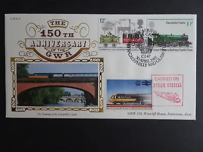 £1.30 • Buy G.W.R 15 150th Anniversary Benham Silk Railway First Day Cover