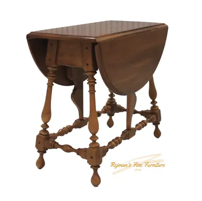 Ethan Allen Colonial William & Mary Style Butterfly Drop Leaf Expanding Table • $475