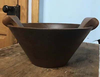 Vintage #106 Burl Walnut Large Wooden Salad Bowl With Forks Billings Missouri • $14.99