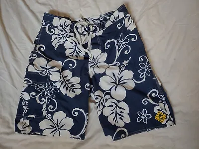 Surf N Sea Hawaiian Board Swim Shorts Old School Vintage Pattern USA Size 33 • $14.99