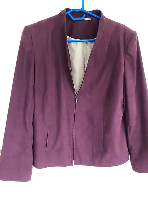 £9.99 • Buy Berketex Burgundy Lined Suit Jacket & Skirt Set, Suedette Feel, Size 16
