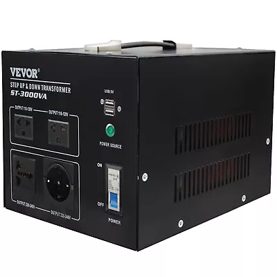 $58.99 • Buy 3000W Peak Voltage Converter Step Up Down Transformer 240V-110V / 110V-240V