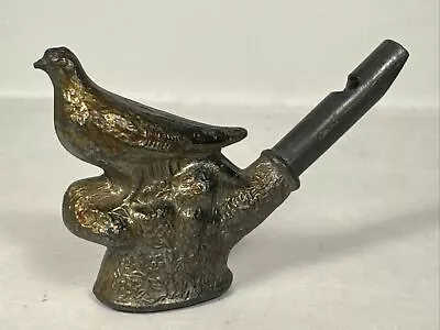 Antique Figural Cast Metal Toy Pigeon Bird Whistle Flute • $34.99