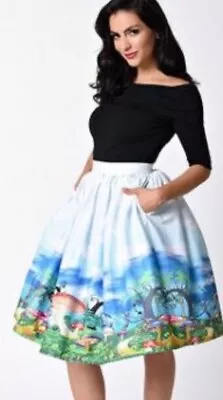 Unique Vintage X Disney Alice In Wonderland Rare Pinup Psychedelic Skirt 2X NWT • $75