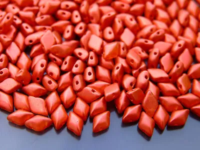 10g Matubo GemDuo Czech Seed Beads 5x8mm Matte Metallic Lava Jewelry Making • £3