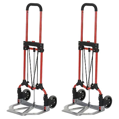 Magna Cart Personal MCI Folding Hand Truck W/Rubber Wheels Red/Silver (2 Pack) • $90.99