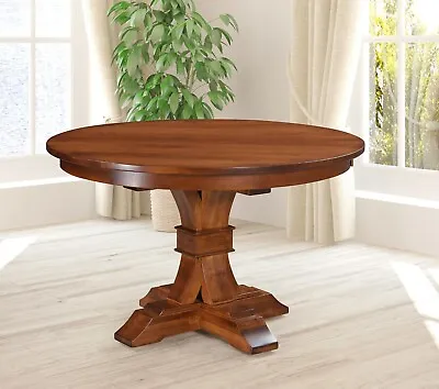 Amish Traditional Footed Pedestal Dining Table Solid Wood 48 54 60  66  72  • $2399