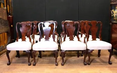 Set Queen Anne Dining Chairs In Mahogany • £2850